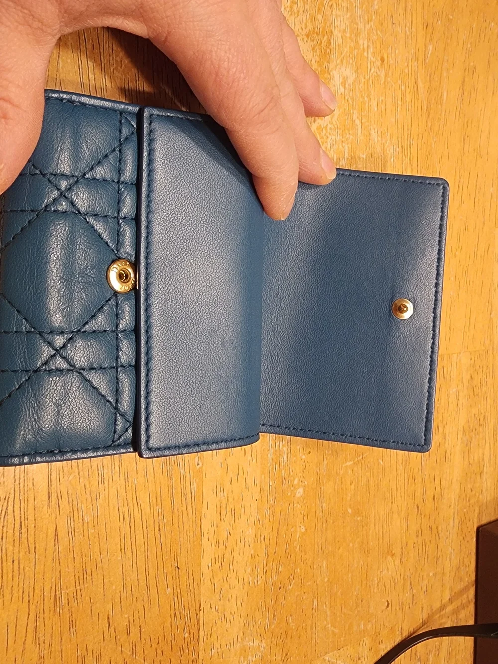 Christian Dior Lady Dior Lotus Wallet, featuring Cannage stitch And Dior Charms